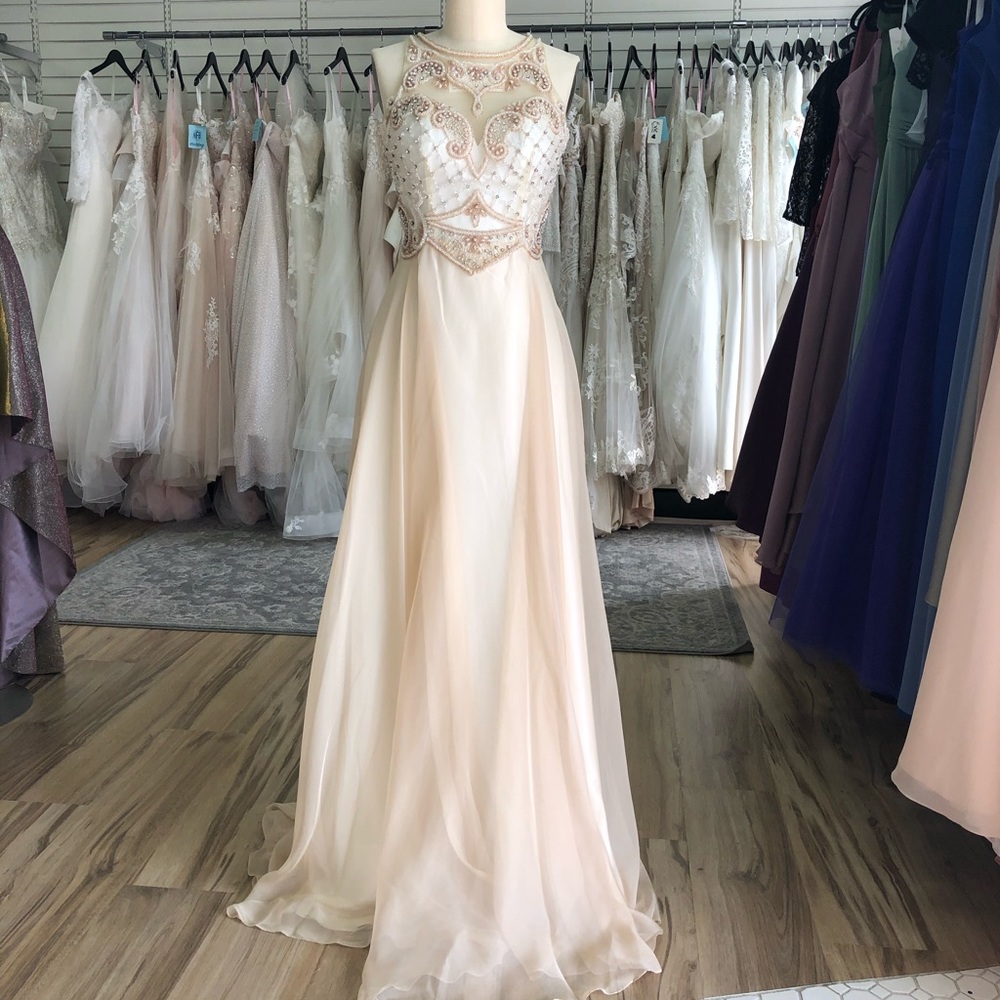 Champagne Beaded Dress
